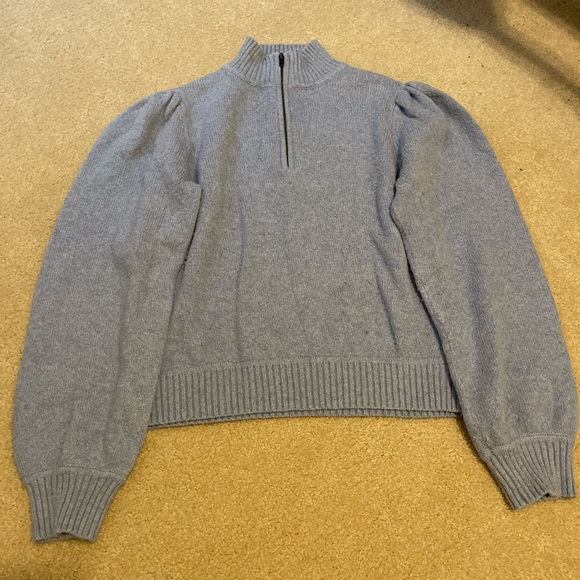 Universal Thread Gray Cowl Neck Sweater with Voluminous Sleeves - Picture 1 of 4